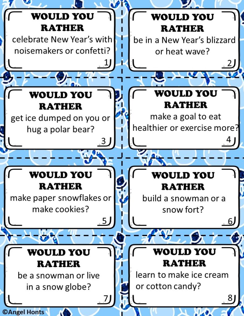January Would You Rather Questions and Activities - Learn and Teach by the  Beach